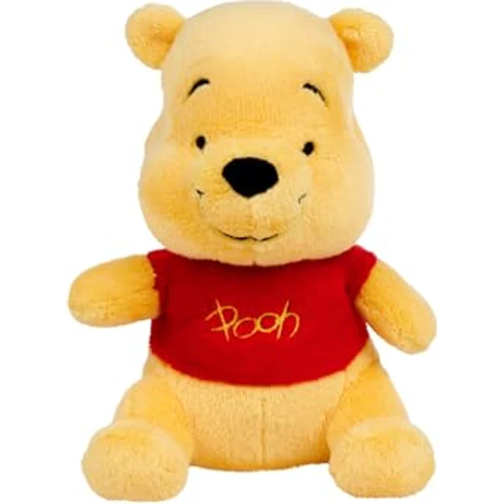 Simba Disney Winnie Puh Mini Plüschfigur, 15 cm, superweicher Begleiter, geeignet ab Geburt, rotes Shirt, Geschenkidee für kleine Disney-Fans – Bild 1