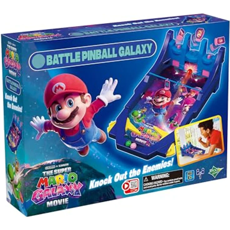 EPOCH Games 7629 Super Mario Galaxy Movie Battle Pinball Game, Tisch Flipper und Geschicklichkeitsspiel für Kinder ab 4 Jahren, Party Spiel ohne Batterien – Bild 5