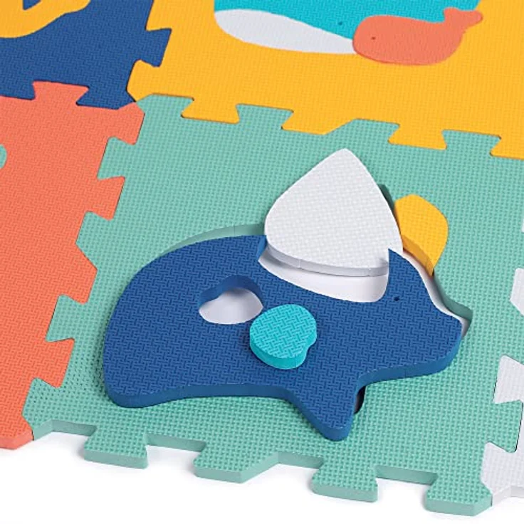 LUDI 10023 9 Schaumstoff-Fliesen mit Tiermotiven – Bodenmatte – Riesiges Puzzle – ab 10 Monaten Schaumstofffliesen, Multicolores – Bild 5