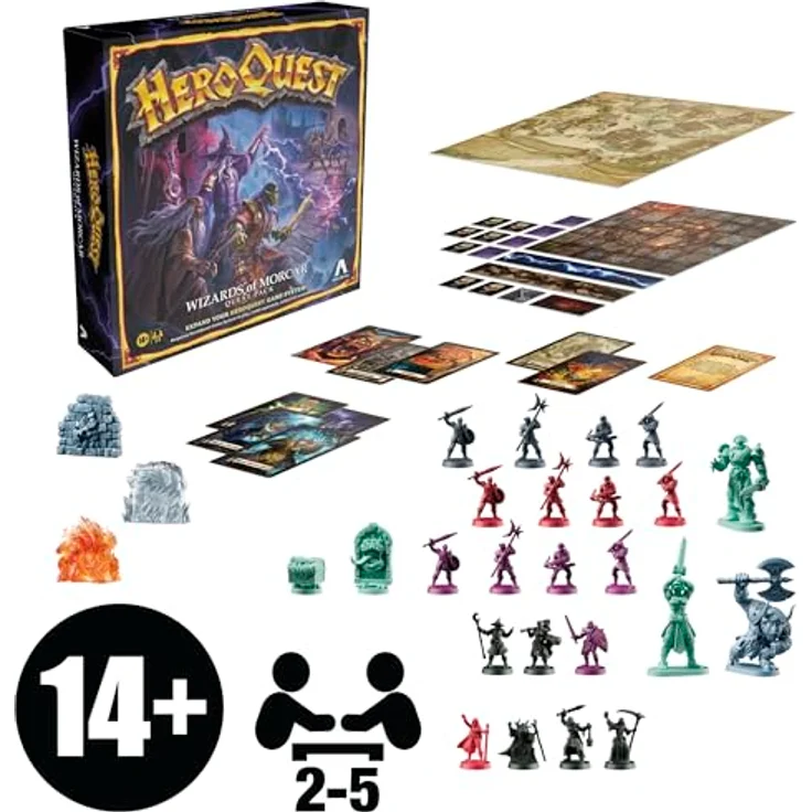 Avalon Hill HEROQUEST Wizards of MORCAR, Quest-Pack mit 10 Quests und 27 Miniaturen, Spielergestützte Erweiterung für HeroQuest – Bild 2