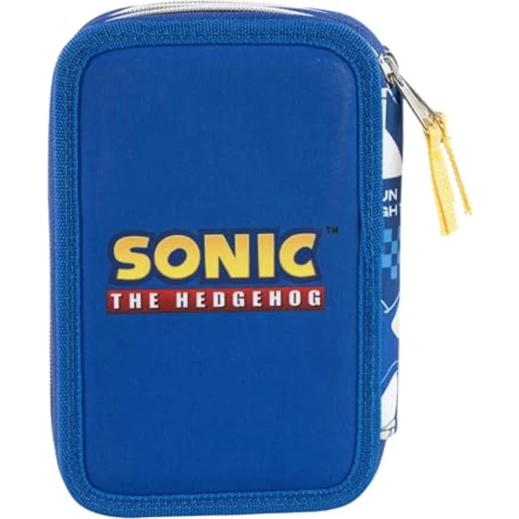 Sonic Federmäppchen Sonic the Hedgehog Power Run, gefüllt mit 3 Etagen, leuchtend blau, 13 x 20 x 7 cm, leicht und robust – Bild 6