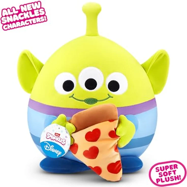 Snackles Disney Plüschspielzeug, 35 cm großes Alien mit Pizza-Snack-Accessoire, superweicher Plüsch – Bild 3