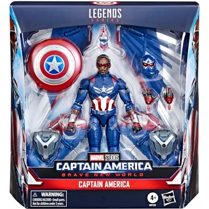 Marvel Legends Series Captain America Action-Figur, 15 cm, Sam Wilson Design mit 7 Accessoires und Schild, Fensterschachtel-Verpackung – Bild 2