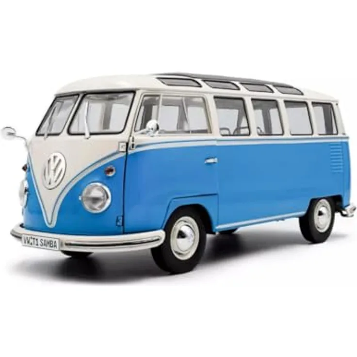 Solido 1:18 VW T1 21 Windows, Die-Cast Modellfahrzeug in blau/weiß, ideal als Geschenk