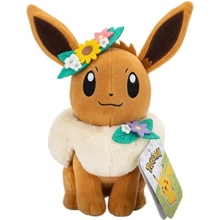 Nintendo Evoli Frühling Plüsch, 20cm Kuscheltier im Blütenstyle, superweich und limitiert – Bild 4