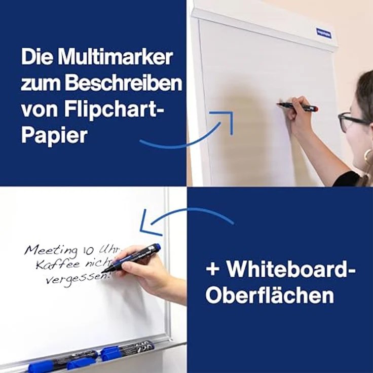 magnetoplan® Whiteboard Marker magnetoplan Pro+ 12281, Set mit Schwarz, Blau, Rot, Grün, Rundspitze 1,5-3 mm, geeignet für Whiteboards und Flipchart-Papier – Bild 3