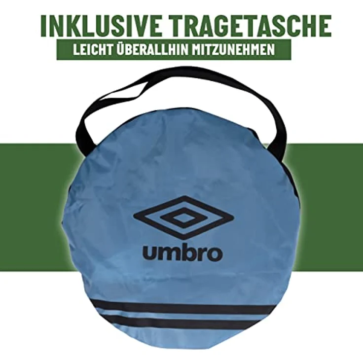 Umbro Pop-Up Fußballtor-110 x 78 x 78 cm-Inkl. Reisetasche-Fußball-Trainingsgeräte für alle Altersgruppen-Für drinnen und draußen-Schwarz/Gelb – Bild 3