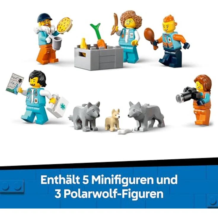 LEGO City 60471 Arktis-Truck mit Labor, 6-rädrig, inkl. 5 Mini-Figuren und Schneemobil, Mehrfarbig – Bild 6
