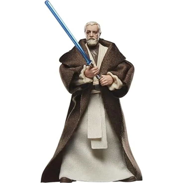 Star Wars The Vintage Collection Ben (Obi-Wan) Kenobi, Premium Action-Figur im Kenner-Stil, 9,5 cm mit Lichtschwert und textilem Mantel – Bild 1