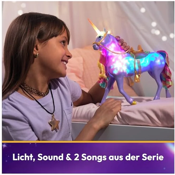 Spin Master Licht-Magie Wildstar, Sammelfigur aus Unicorn Academy, Mehrfarbig, Weiß, interaktive Funktionen, leuchtet in Regenbogenfarben, spielt Titelmusik – Bild 4