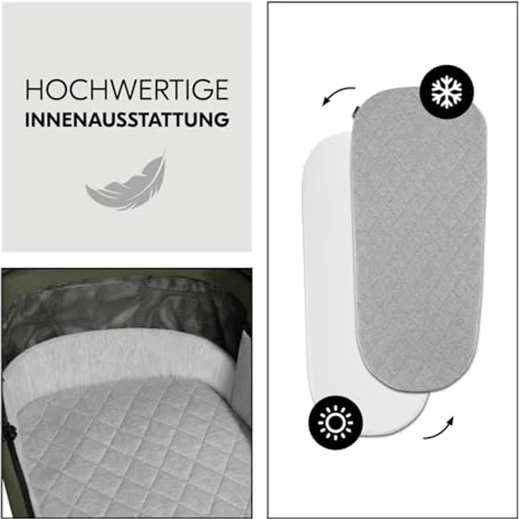 Hauck Kombi-Kinderwagen Comfort N Care Set, 2 in 1 mit Babywanne, Sportsitz, Beindecke und Getränkehalter, Olive, inkl. Gratis Mobilitätsgarantie – Bild 3