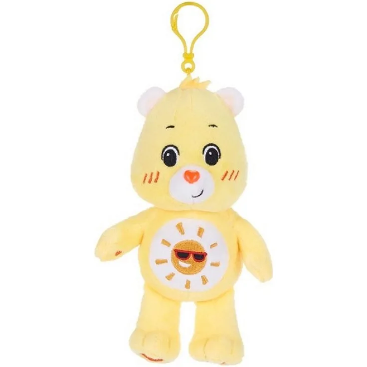 soma Kuscheltier Glücksbärchi Kuscheltier Care Bear Sonnenschein Bärchi Bagclip 14cm (1-St), Super weicher Plüsch Stofftier Kuscheltier für Kinder zum spielen
