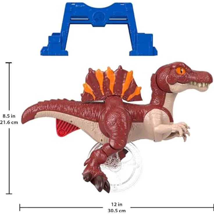 Fisher-Price Imaginext Jurassic World Rebirth Sprinting Spinosaurus, Dinosaurier Figur mit dynamischen Bewegungen, 23 cm, Mehrfarbig – Bild 5