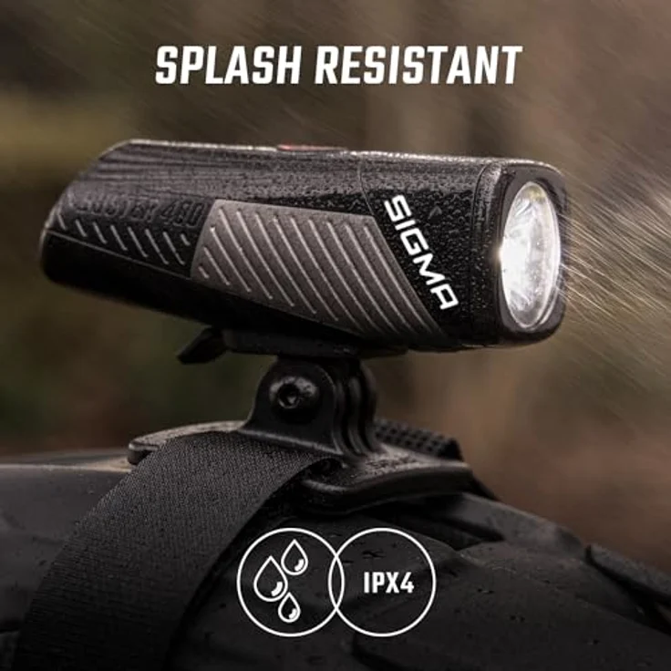 SIGMA Buster 400 HL, Fahrradbeleuchtung mit 400 Lumen, 120 m Leuchtweite, 5 Leuchtmodi, spritzwassergeschützt, integrierte Ladefunktion – Bild 6