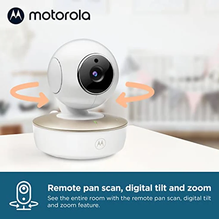 Motorola Babyphone VM50G 5" – Nachtsicht – Temperaturmesser – Kamera – 2000 mAh Akku – Fernschwenken, neigen und Digitalzoom – Bild 4