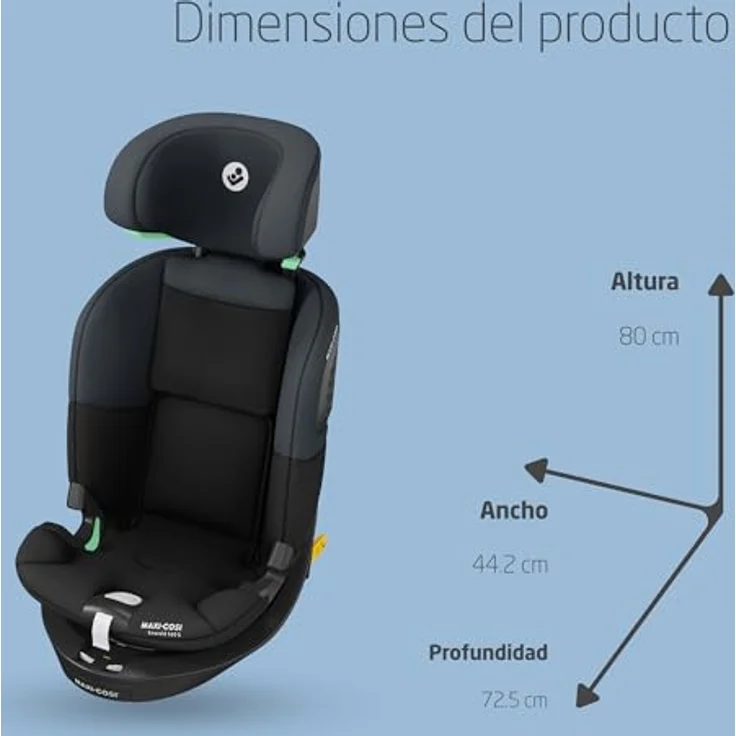 Maxi-Cosi Autokindersitz Emerald S i-Size - Tonal Black, Reboarder Kinder Autositz bis 36 kg, ab Geburt-12 Jahre & Isofix-Base – Bild 9