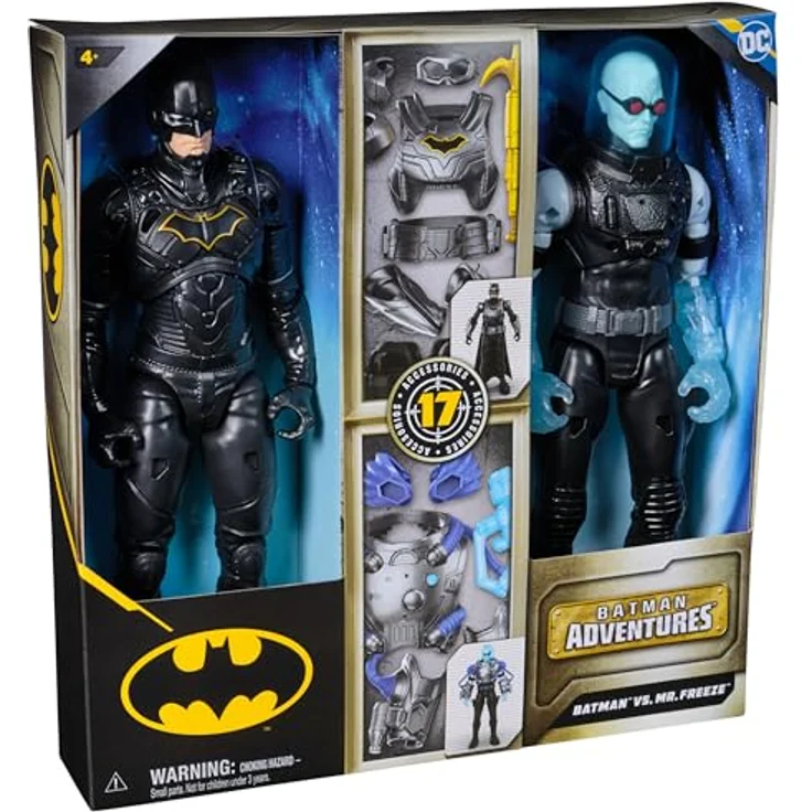 Spin Master DC Comics Batman Adventures Battle Pack, Actionfiguren-Set mit 30 cm Batman und Mr. Freeze, 17 Zubehörteile, Mehrfarbig – Bild 8