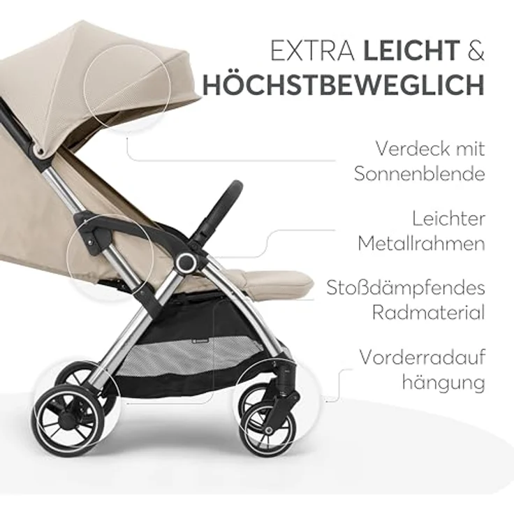Kikkaboo Kinder-Buggy Kinderwagen, Buggy Eden bis 22 kg, Federung, Regenschutz, zusammenklappbar – Bild 8