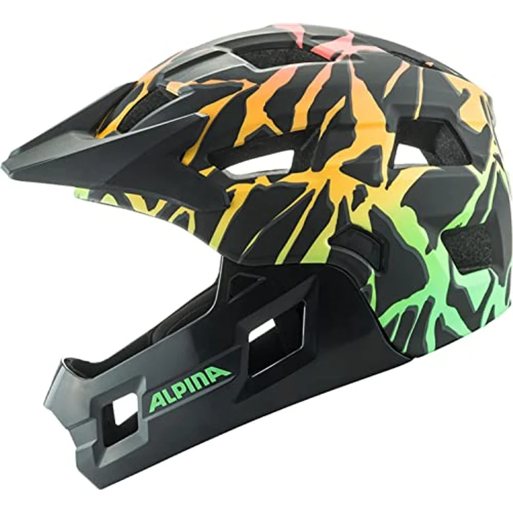 Alpina Unisex-Jugendliche RUPI Fahrradhelm, Fading-Neon Matt, Fullface-Helm mit abnehmbarem Kinnbügel – Bild 3