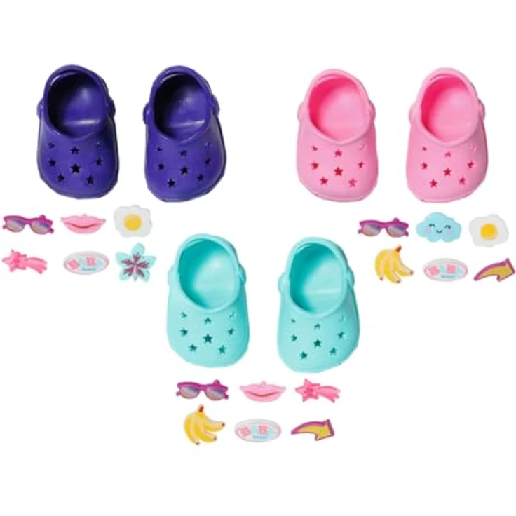 BABY Born Schuhe mit Pins, EIN Paar Bunte Puppenclogs mit Zubehör für 43 cm Puppen, Farbe Nicht frei wählbar 832837 Zapf Creation – Bild 1