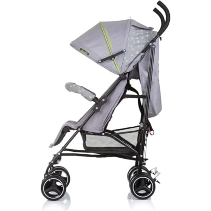 Chipolino Kinder-Buggy Kinderwagen Milano, Buggy bis 22 kg, Rückenlehne verstellbar, faltbar, klassischer Stahlrahmen in Schwarz – Bild 4