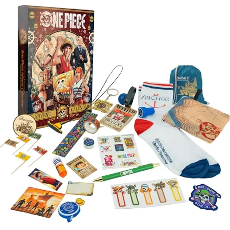 Cinereplicas - One Piece Adventskalender 2024 - Offizielle Lizenz, Anime Weihnachtskalender mit 24 einzigartigen Geschenken - Originaldesign – Bild 2