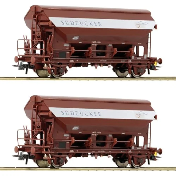 Roco 6600124 H0 2er-Set Schwenkdachwagen Tdgs der DB, Modelleisenbahn-Wagen