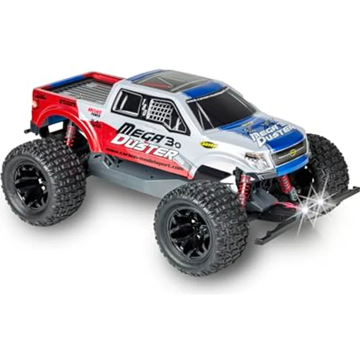 Carson 500404292 1:10 Mega Duster 3.0 2.4G 100% RTR Offroad Truggy, inkl. Batterien, LED-Scheinwerfer, langanhaltender Fahrspaß – Bild 2