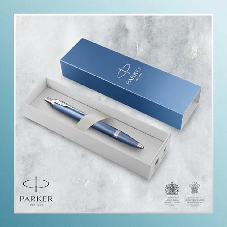 Parker Pen IM Writing Rituals Blue GT, Kugelschreiber mit Chrom-Zierteilen und QUINKflow Mine, blau – Bild 6