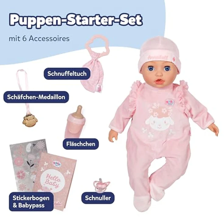 Baby Born Babypuppe Annabell 43 cm, interaktive Puppe mit süßen Geräuschen und Bewegungen, inklusive Fläschchen und Schnuller – Bild 3