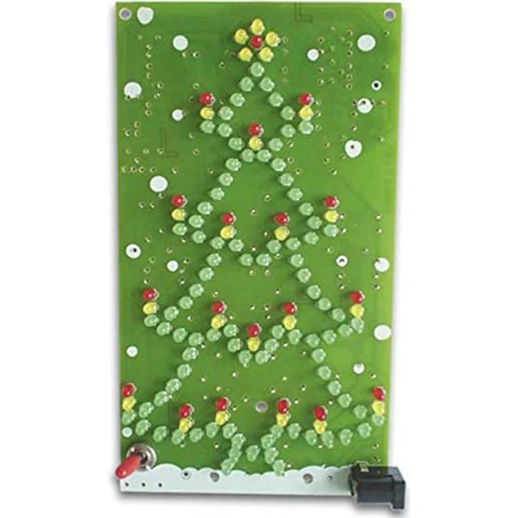Whadda Lötbausatz, DIY, Luxus Weihnachtsbaum, 134 LEDs, 18 blinkende Kerzen, EIN/Aus Schalter, Experimentierkasten – Bild 4