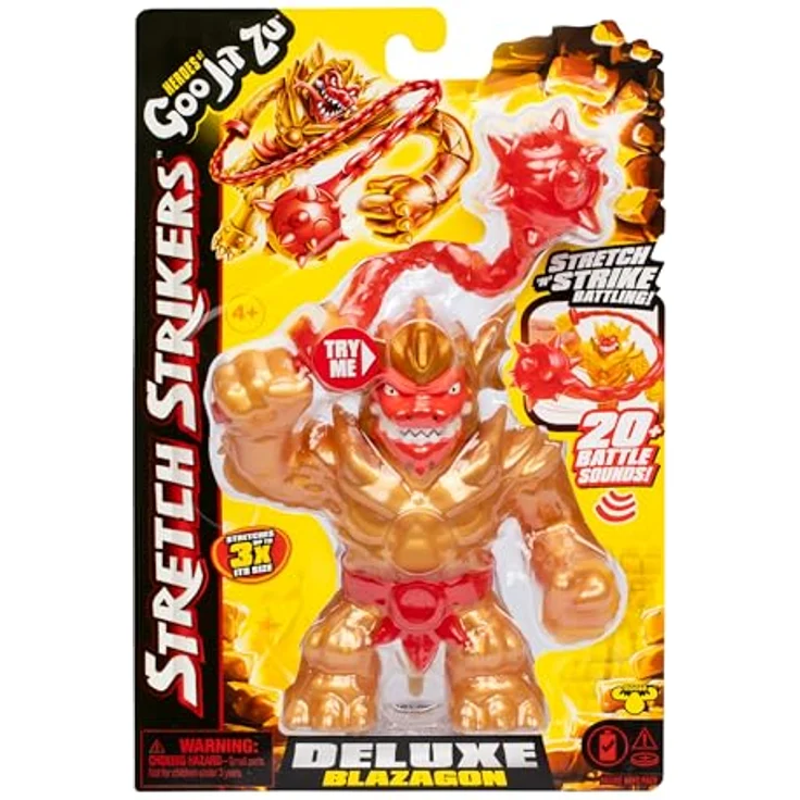Heroes of Goo Jit Zu Stretch Strikers Deluxe Hero Pack Blazagon, Dehnbare Actionfigur mit Goo-Waffe und über 20 Kampfgeräuschen – Bild 2