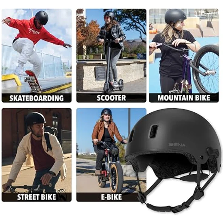 Sena Rumba matt black Größe L smarter Mulitsport-Helm – Bild 2