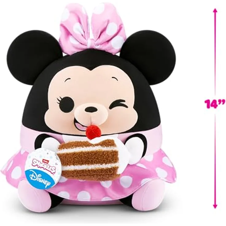 Snackles Disney Plüschspielzeug 35 cm, mit Snack-Accessoire (Minnie & Chocolate Cake), superweicher Plüsch – Bild 4