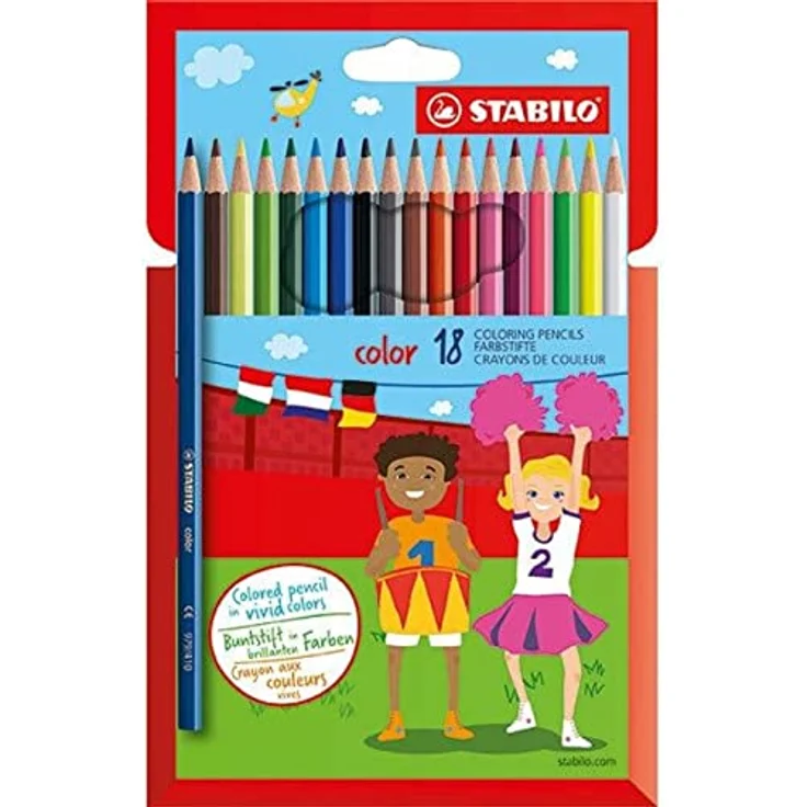 Buntstift - STABILO color - 18er Pack - mit 18 verschiedenen Farben inklusive 3 Neonfarben – Bild 1