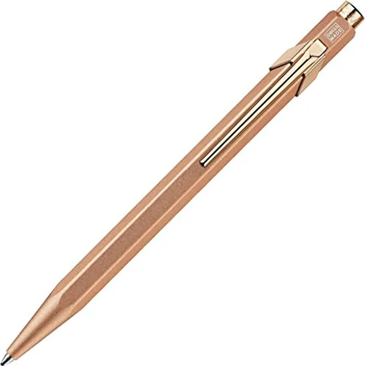 Caran d'Ache 849 Brut Rosé, Kugelschreiber im rosa-goldenen Farbton, nachfüllbar mit Goliath M-Tintenpatrone