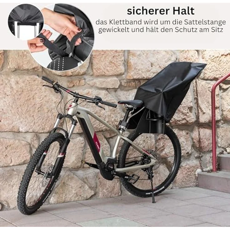 Zamboo Fahrradkindersitz Schwarz, Regenschutz für Kinder-Fahrradsitz, wasserabweisend & einfach anzubringen – Bild 3