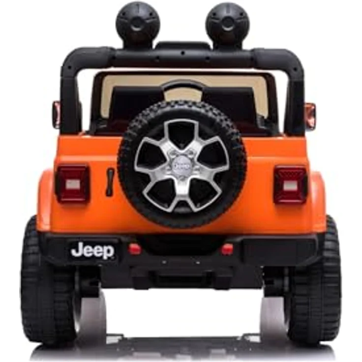 Beneo RIRICAR Elektroauto für Kinder Jeep Wrangler 12V, orange, 2-sitzer mit 2,4-GHz-Fernbedienung, Bluetooth-Radio, Lithium-Akku und EVA-Rädern, geeignet für Kinder von 3-8 Jahren – Bild 7