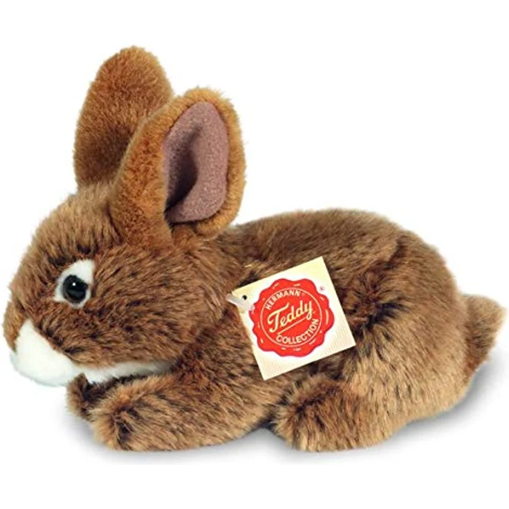 Teddy Hermann 93709 Hase sitzend braun 19 cm, Kuscheltier, Plüschtier mit recycelter Füllung – Bild 1