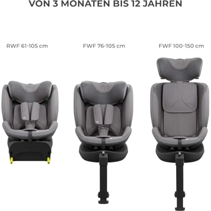 Kinderkraft Endura Safe Modular System, 3-in-1 Babyschale I-LITE, Kindersitz I-FIX ENDURA SAFE und Isofix Basis, für Kinder von 0 bis 12 Jahre, i-Size konform – Bild 11