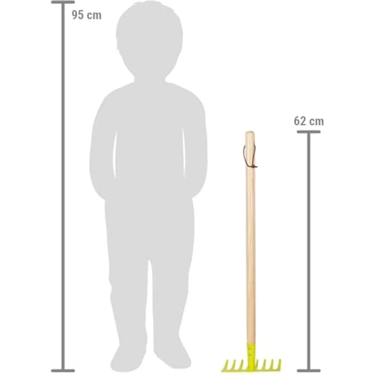 Small Foot Harken, 6er-Set, grün aus Holz und Metall, kindgerechtes Gartenwerkzeug für Kinder ab 3 Jahren – Bild 4