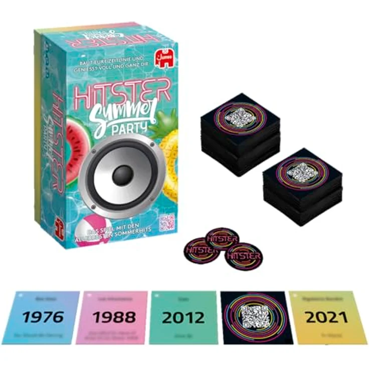 Jumbo Hitster - Summer Party Kartenspiel mit über 300 Hits der letzten 100 Jahre, geeignet für Spotify Premium und Free, ideal für Freunde und Familie – Bild 4