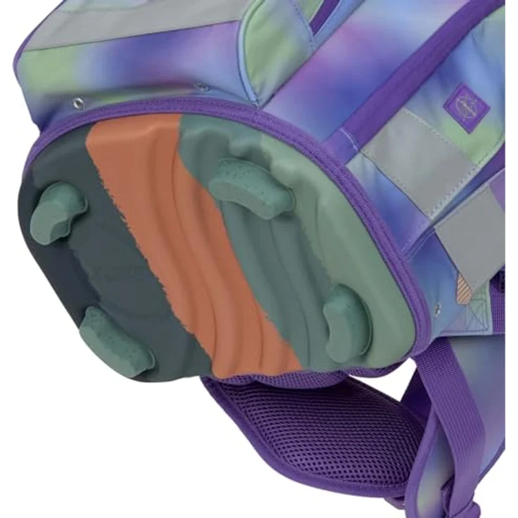 LÄSSIG School Set Boxy, Schulranzen-Set mit großem Hauptfach, Regenhülle und Thermofach, Unique Gradient Green/Purple, 30 x 41,5 x 25 cm – Bild 4