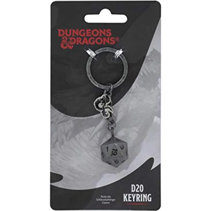 Paladone Dungeons & Dragons D20 Schlüsselanhänger, detaillierter Drachen-Ampersand-Charm aus gealtertem Zinn, offizielles Wizards of the Coast Merchandise – Bild 2