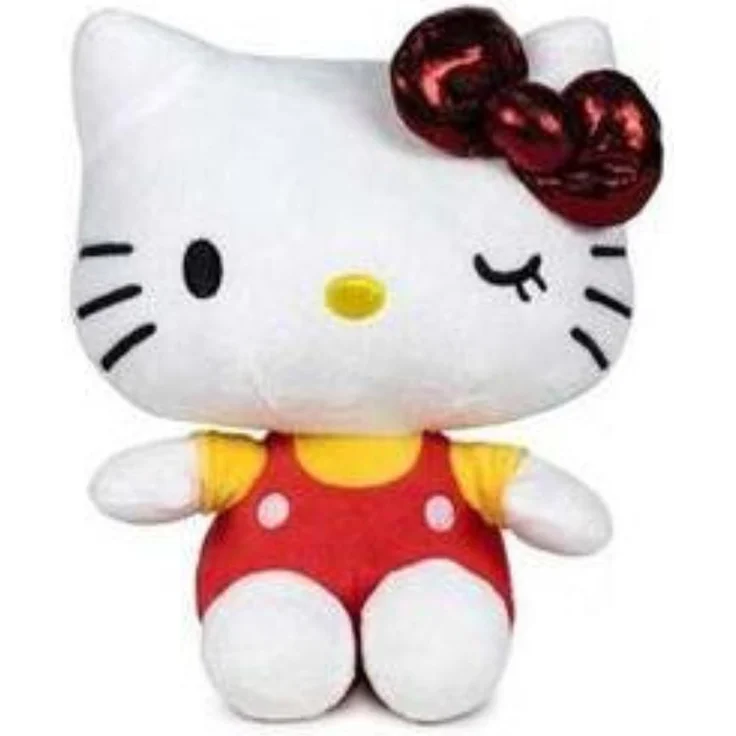Hello Kitty 50 Jahre Jubiläum, Stofftier 25 cm Glitzer Plüschtier aus weichem Plüsch