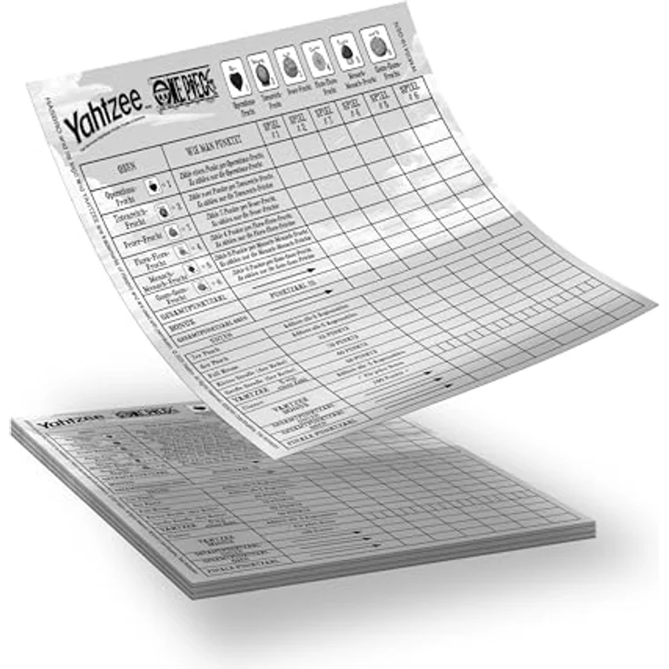 Winning Moves Yahtzee One Piece Edition, Würfelspiel mit individuell gestalteten Würfeln & Würfelbecher im One Piece Design, für 1+ Spieler ab 8 Jahren, Deutsch – Bild 5