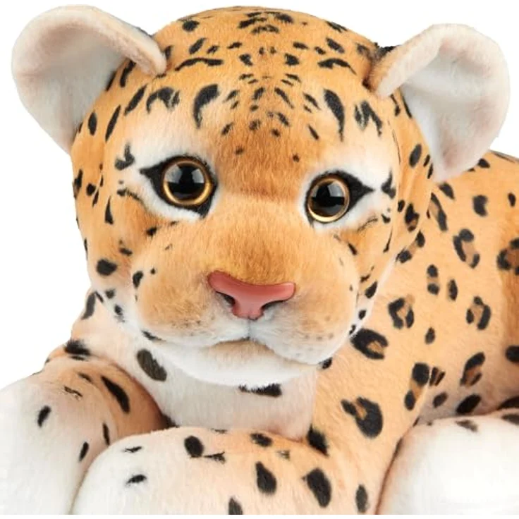 BRUBAKER Leopard Kuscheltier - 30 cm Stofftier - Liegendes Baby Plüschtier Raubkatze - Braun – Bild 5