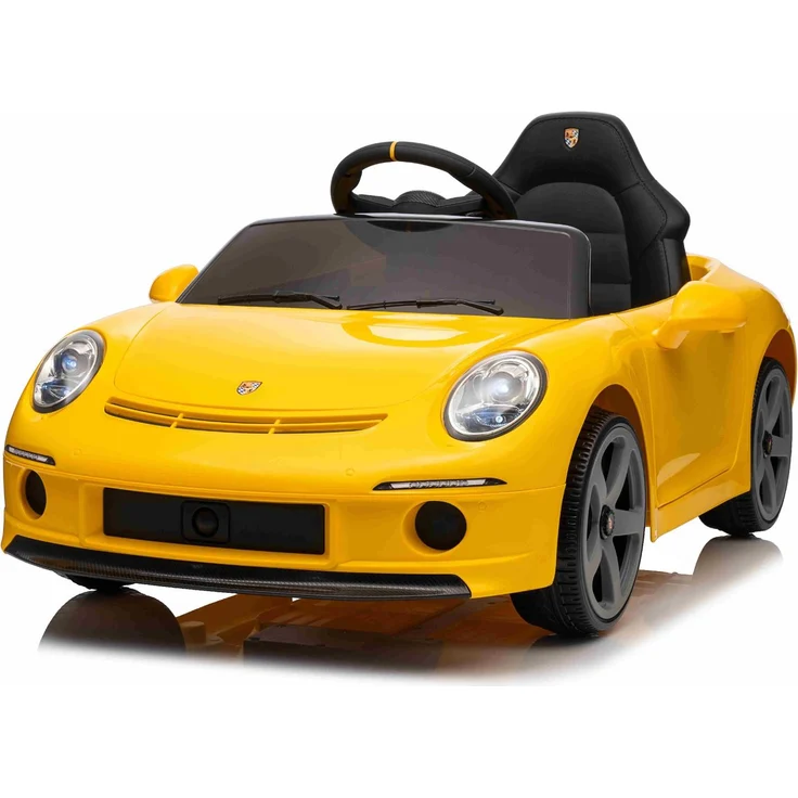 Beneo RUF GT 12V Elektrofahrzeug, gelb, mit Fernbedienung, LED-Lichtern, USB/Aux-Eingang, Lithium-Batterie, 2 x 35W Motor, öffnende Türen, ORIGINALE Lizenz