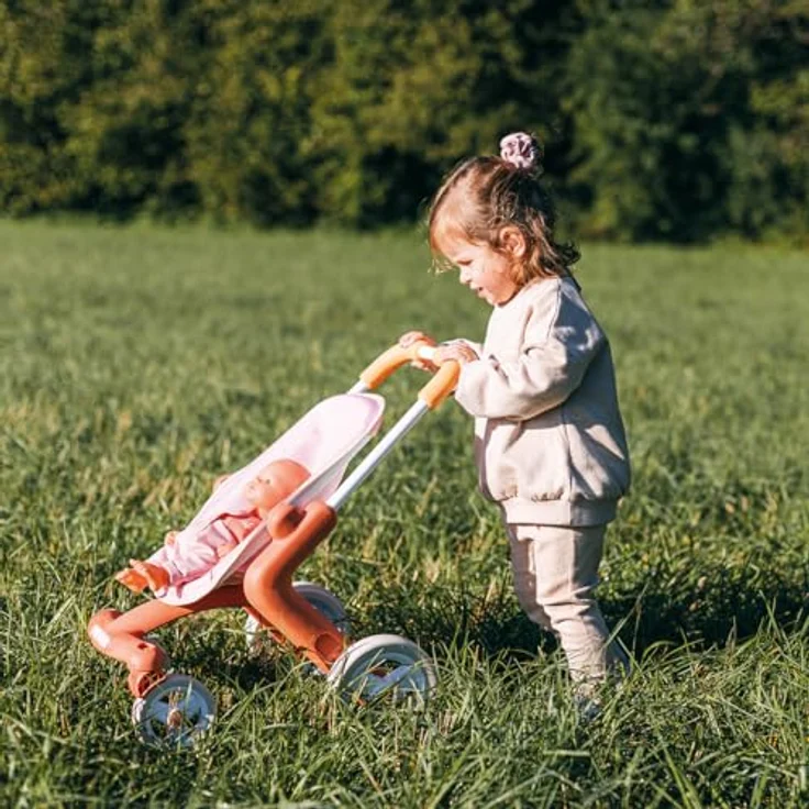 Smoby Puppenbuggy Baby Nurse Pop, leichter Kunststoffrahmen mit schwenkbaren Vorderrädern, für Puppen bis 42 cm, Made in Europe – Bild 5