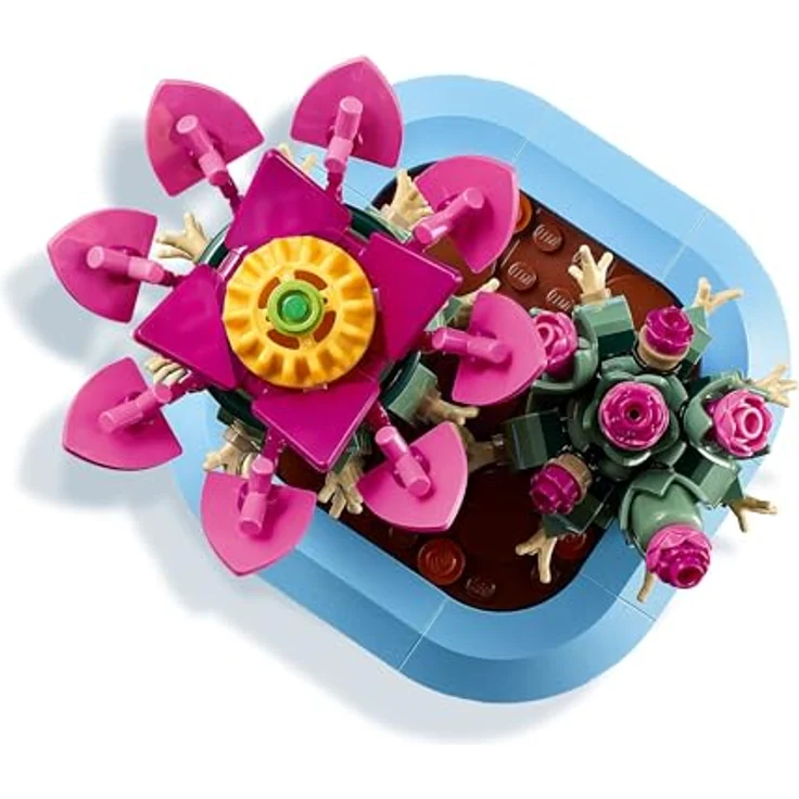 LEGO Botanicals Blühender Kaktus 11509, DIY Deko Set mit 2 Kakteen und pinken Blüten im pastellblauen Topf, Geschenk für Pflanzenfans ab 9 Jahren – Bild 4